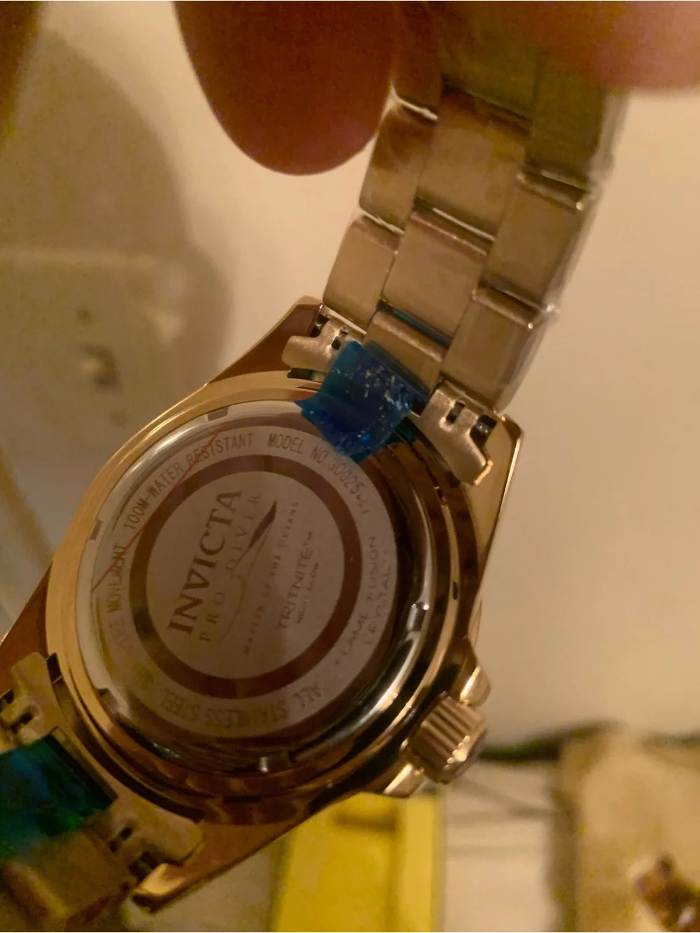 Invicta Pro Diver Men’s Gold Tone Dive Watch with Black Bezel